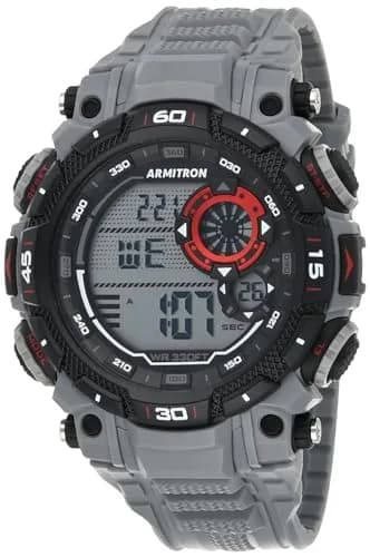 Armitron Sport Men's Digital Chronograph Resin Strap Watch, 40/8397 | Water-Resistant 100M for Fitness & Daily Use thumbnail 1