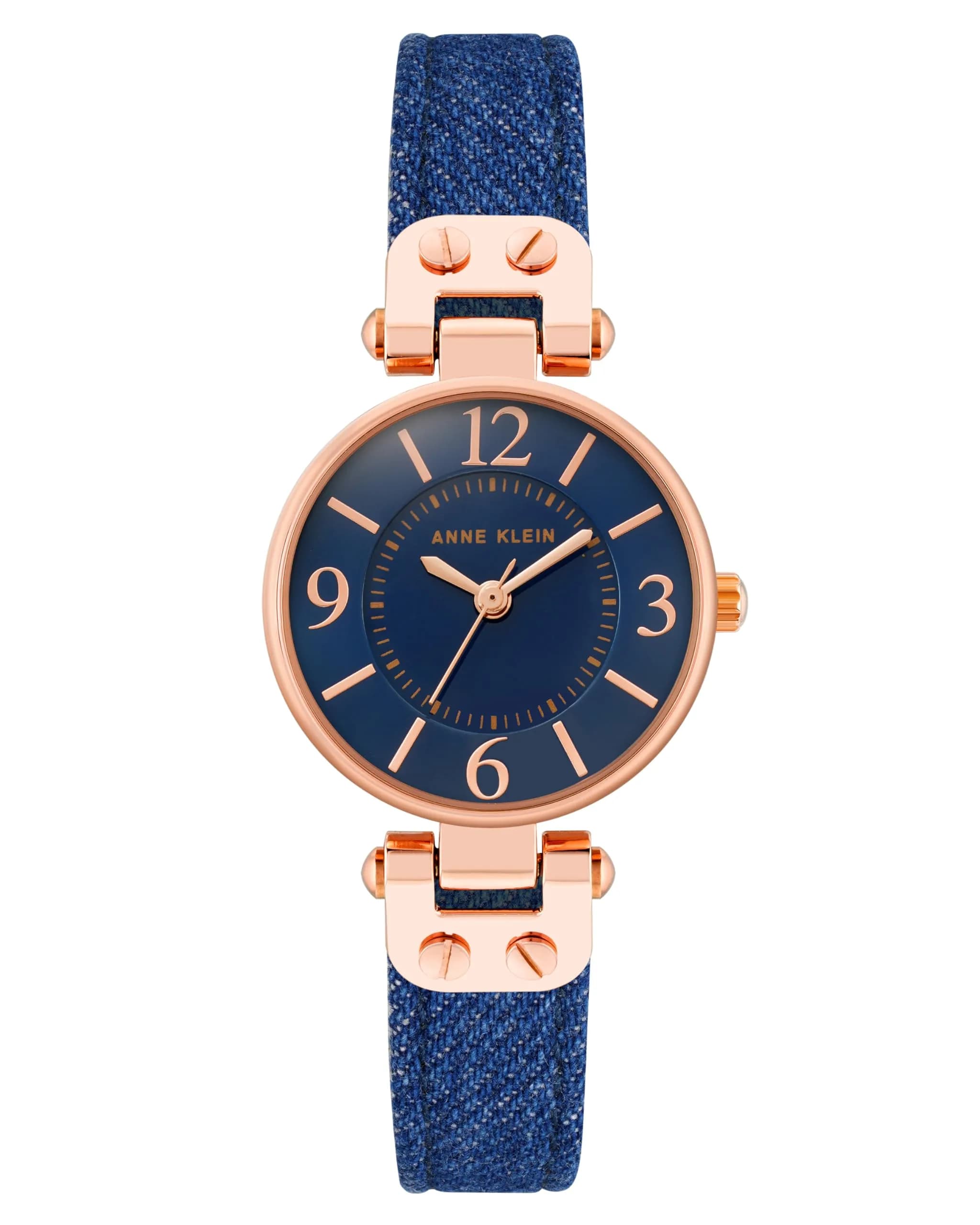 Anne Klein Women's Leather Strap Watch 26mm Blue Dial Water-Resistant