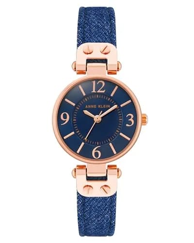 Anne Klein Women's Leather Strap Watch 26mm Blue Dial Water-Resistant thumbnail 1