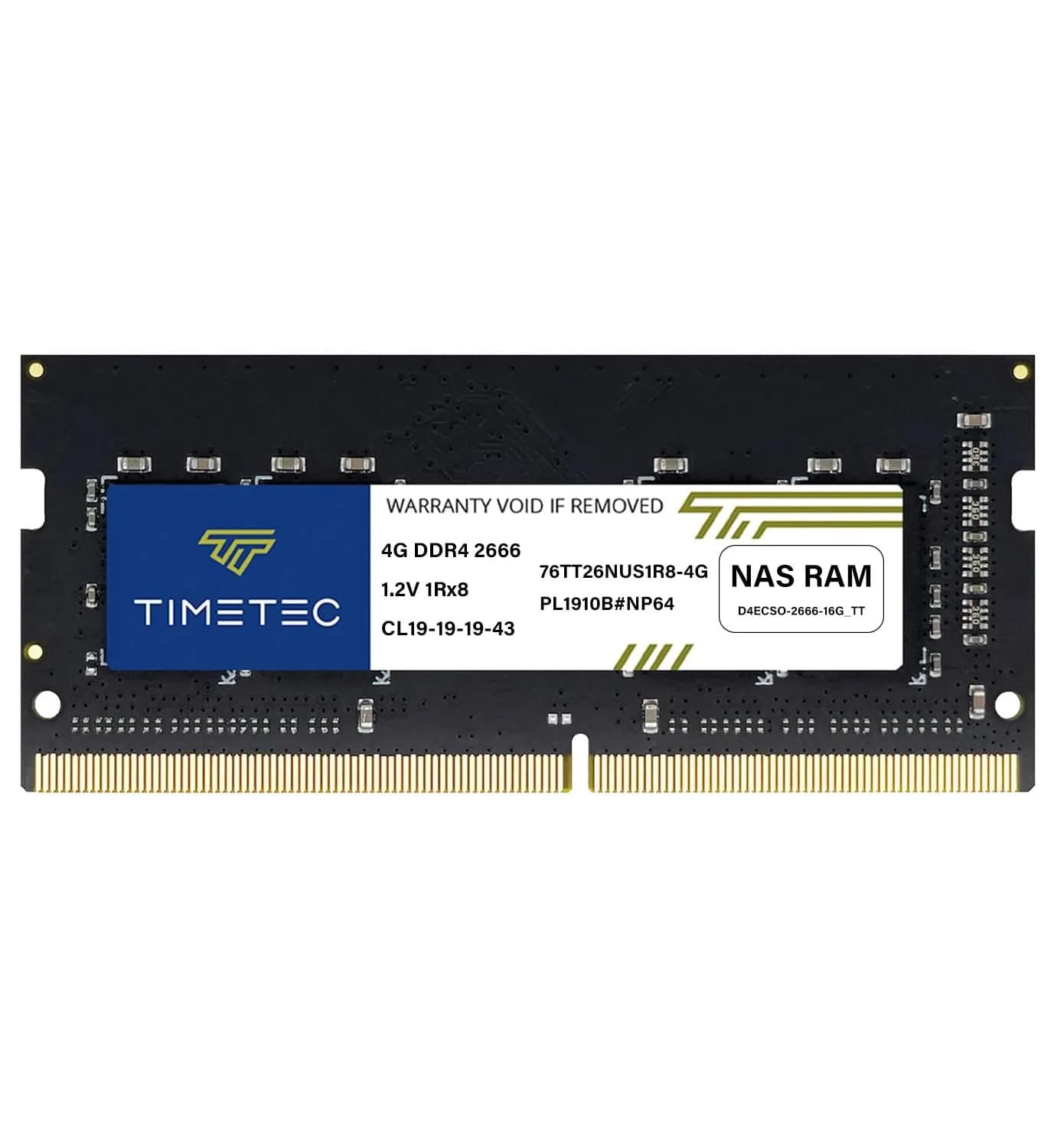 Timetec DDR4-2666 4GB SODIMM RAM | Compatible with Synology NAS Models - main product image