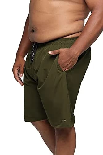 HOdo Big & Tall Swim Trunks 11 inch Army Green | Quick-Dry 4-Way Stretch Water Shorts for Men Plus Size 2X-7X thumbnail 2