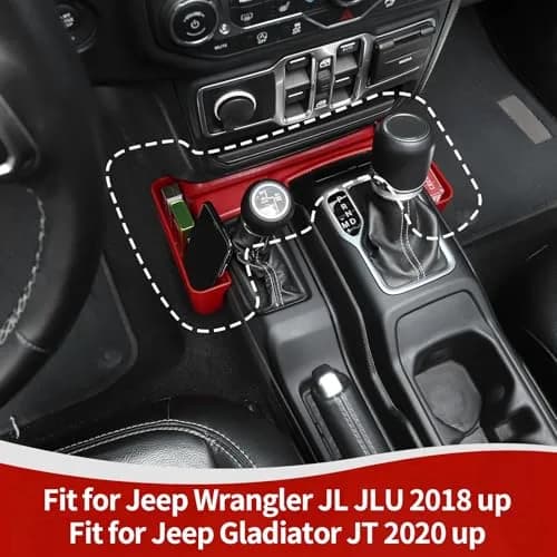 RT-TCZ Red Caddy for Jeep Wrangler JL JLU Gladiator JT 2018-2024 2-Pack | Organizes Phones, Change, and Small Items thumbnail 4