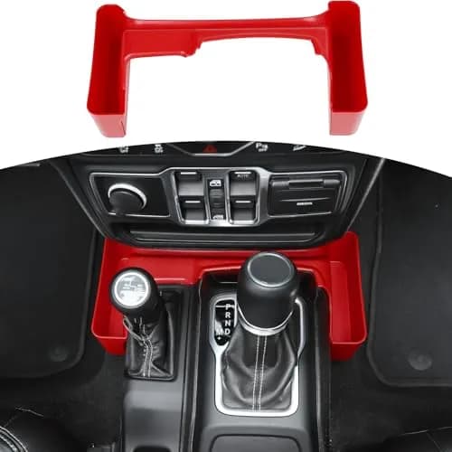 RT-TCZ Red Caddy for Jeep Wrangler JL JLU Gladiator JT 2018-2024 2-Pack | Organizes Phones, Change, and Small Items thumbnail 1