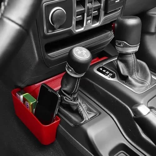 RT-TCZ Red Caddy for Jeep Wrangler JL JLU Gladiator JT 2018-2024 2-Pack | Organizes Phones, Change, and Small Items thumbnail 7