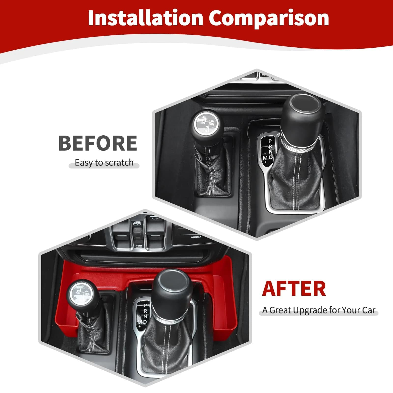 RT-TCZ Red Caddy for Jeep Wrangler JL JLU Gladiator JT 2018-2024 2-Pack | Organizes Phones, Change, and Small Items - view 2