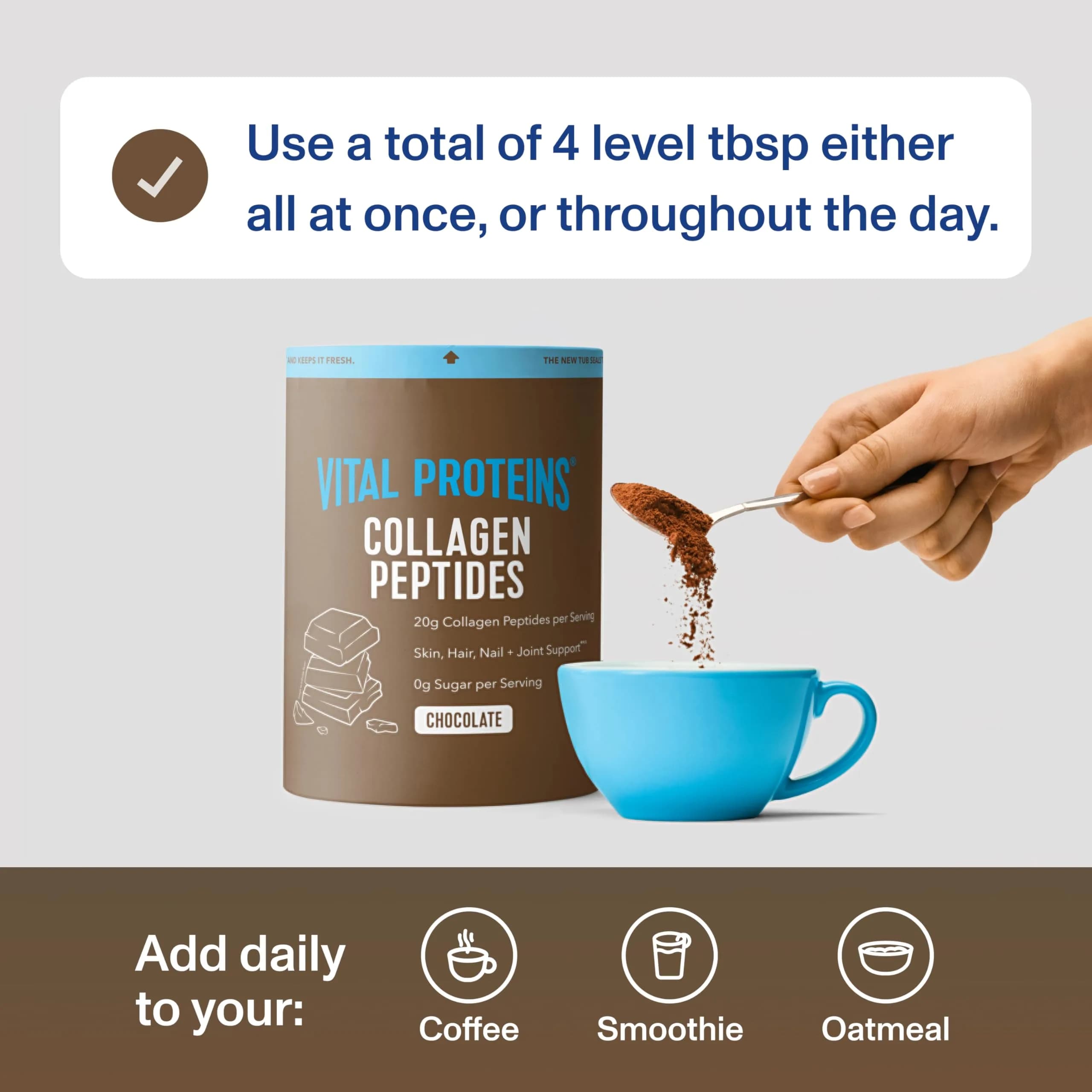 Vital Proteins Collagen Peptides Powder Unflavored | Hydrolyzed Collagen for Skin, Hair, Nails & Joints - view 8