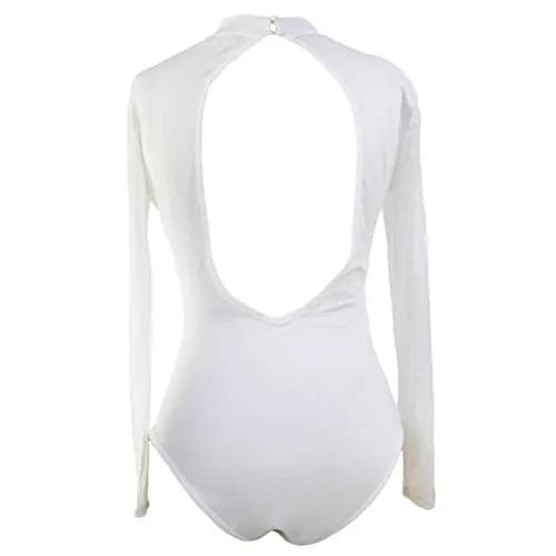Lrady Women's Backless Rhinestone Bodysuit Long Sleeve High Neck Top | Sparkling Mesh Clubwear in XX-Large thumbnail 5