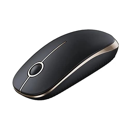 VssoPlor Wireless Mouse, Black and Gold, 4.7 x 2.6 inch (11.9 x 6.6 cm) | Silent Clicking & Stable 2.4GHz Connection thumbnail 9
