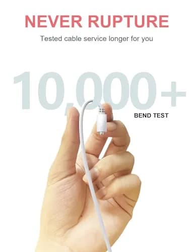 Bicmice Magnetic USB DC Charger Cable 6mm (0.24in) | Pure Copper Core, White thumbnail 6