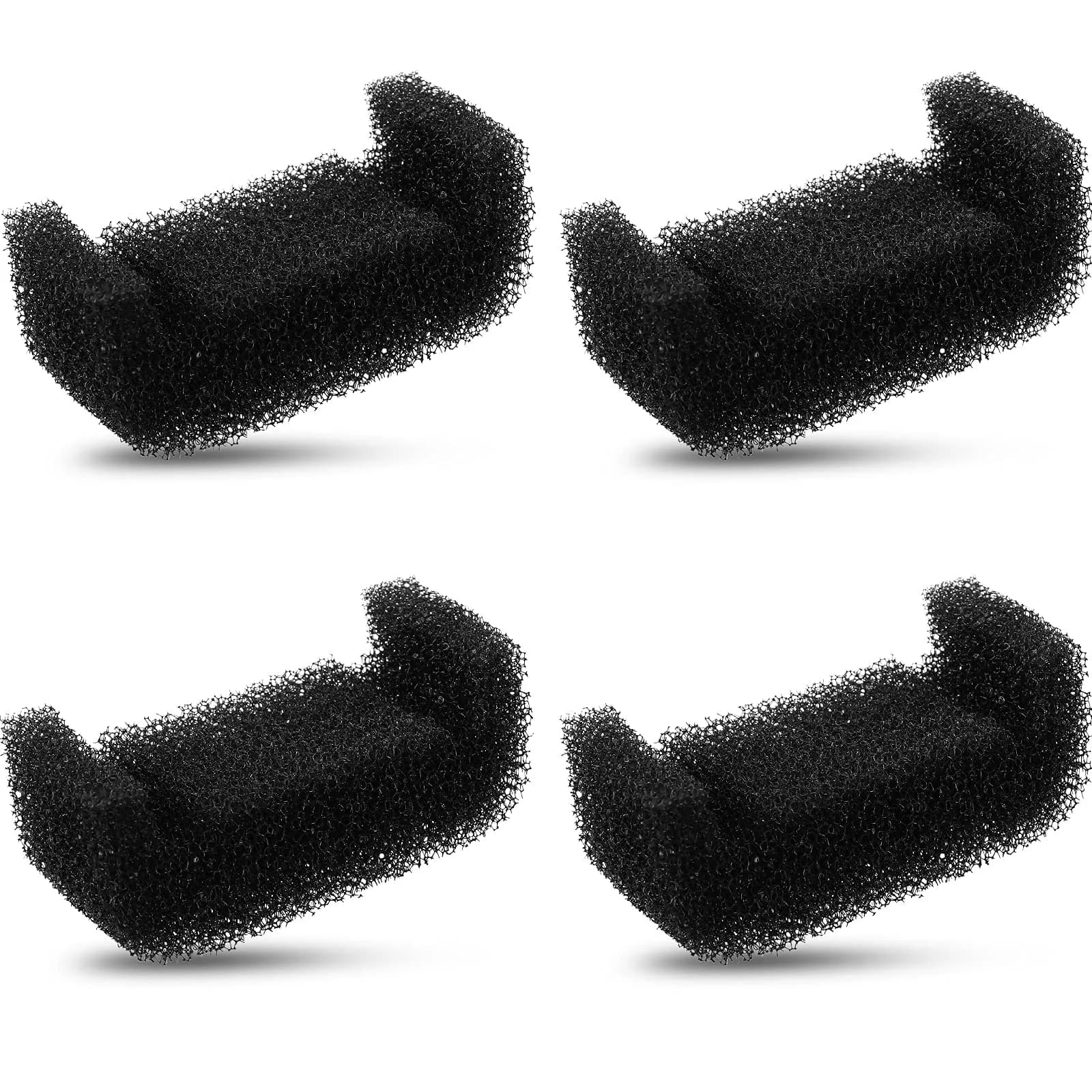 Outus Sponge Filters for Cat Dog Water Fountain Replacement, 16 Pieces | Efficient Impurity Filtration for Pet Water — Black