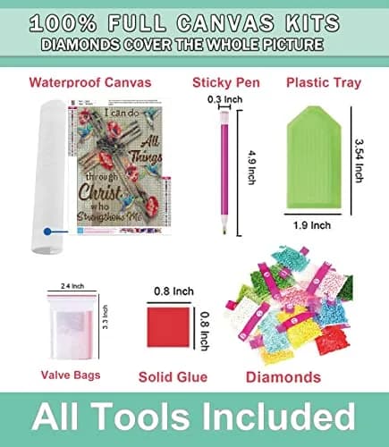 Clendo Christ Diamond Painting Kit for Adults, 5D Full Drill Resin Gem Art with Crucifix Design, 30x40cm | DIY Craft for Home Wall Decor thumbnail 7