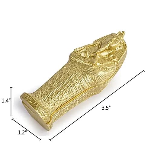 Kocris Casa Mummy Gold Coffin Aquarium Ornament 8.9cm (3.5") | Egyptian Fantasy Decor for Fish Tanks thumbnail 5
