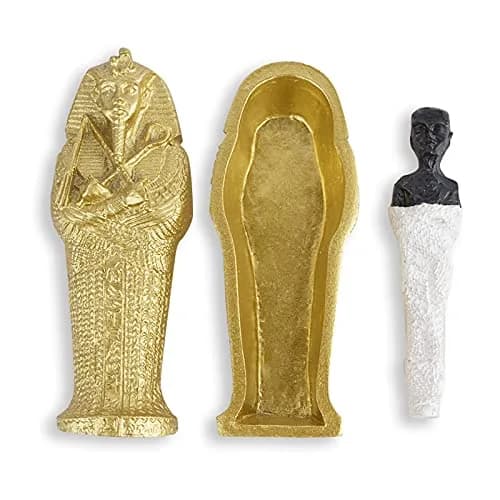 Kocris Casa Mummy Gold Coffin Aquarium Ornament 8.9cm (3.5") | Egyptian Fantasy Decor for Fish Tanks thumbnail 3