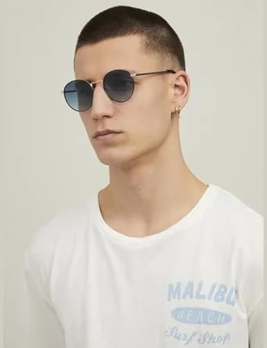 JACK & JONES Male Right Pointed Sunglasses, Gold, One Size | Modern & Comfortable for Men thumbnail 4