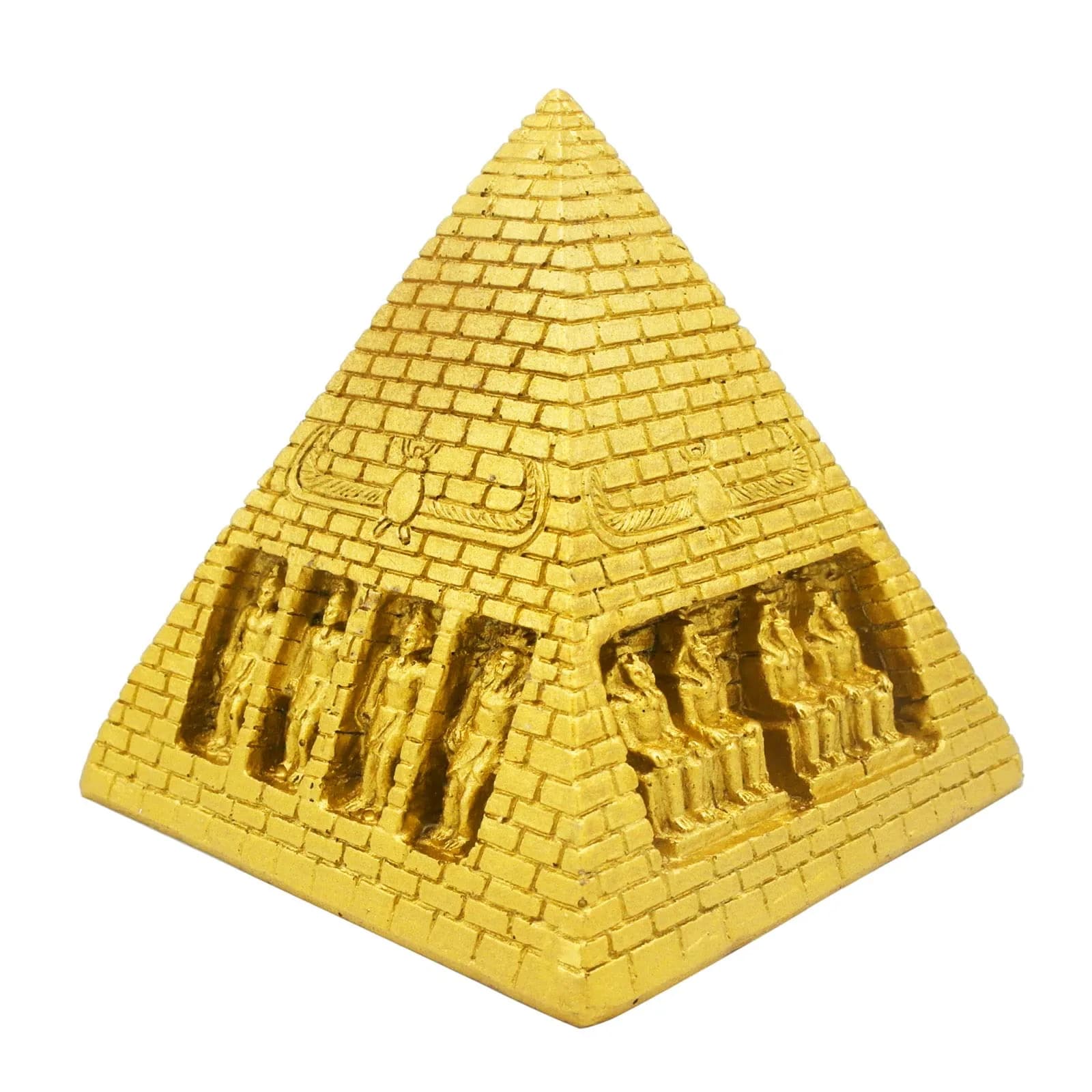 Kocris Casa Gold Pyramid Aquarium Decoration 9cm (3.5") | Ancient Egypt Resin Sculpture for Fish & Reptile Tanks - main product image