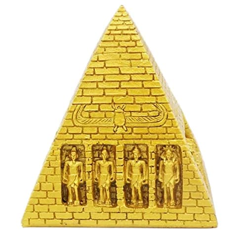 Kocris Casa Gold Pyramid Aquarium Decoration 9cm (3.5") | Ancient Egypt Resin Sculpture for Fish & Reptile Tanks thumbnail 4