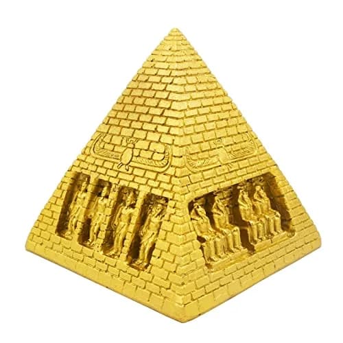 Kocris Casa Gold Pyramid Aquarium Decoration 9cm (3.5") | Ancient Egypt Resin Sculpture for Fish & Reptile Tanks thumbnail 1