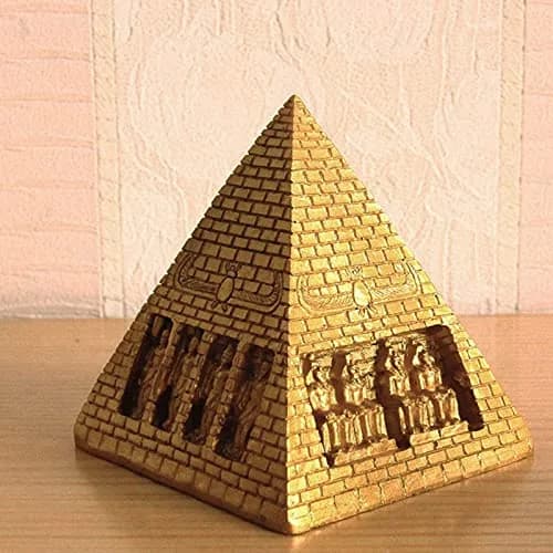 Kocris Casa Gold Pyramid Aquarium Decoration 9cm (3.5") | Ancient Egypt Resin Sculpture for Fish & Reptile Tanks thumbnail 2