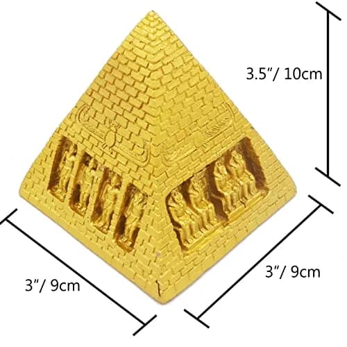 Kocris Casa Gold Pyramid Aquarium Decoration 9cm (3.5") | Ancient Egypt Resin Sculpture for Fish & Reptile Tanks thumbnail 3