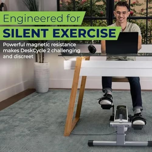 DeskCycle 2 Under Desk Bike Pedal Exerciser | Whisper-Quiet, Adjustable Resistance, Low Pedal Height thumbnail 8