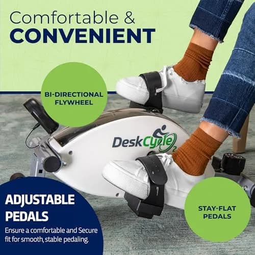 DeskCycle 2 Under Desk Bike Pedal Exerciser | Whisper-Quiet, Adjustable Resistance, Low Pedal Height thumbnail 3
