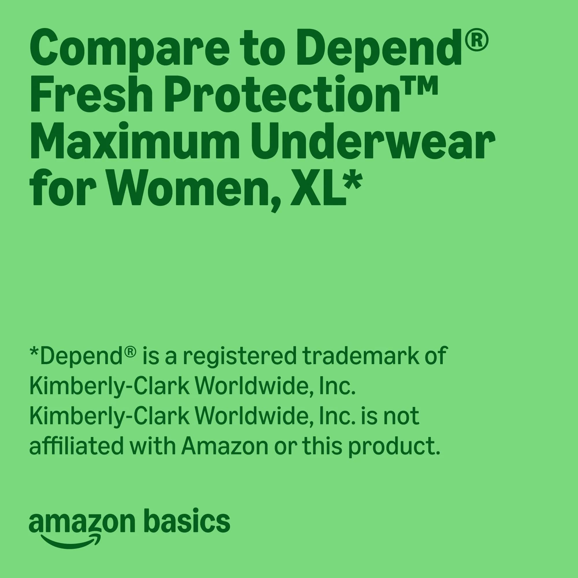 Amazon Basics Postpartum Incontinence Underwear for Women, Maximum Absorbency, XL Lavender, 45 Count | Dri-Fit Technology for Leak Protection - view 3