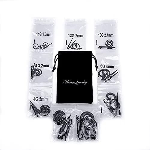 Memsion Ear Stretching Kit Gauges for Ears 14G-00G | Acrylic Expander Set for Healthy Ear Piercing thumbnail 7