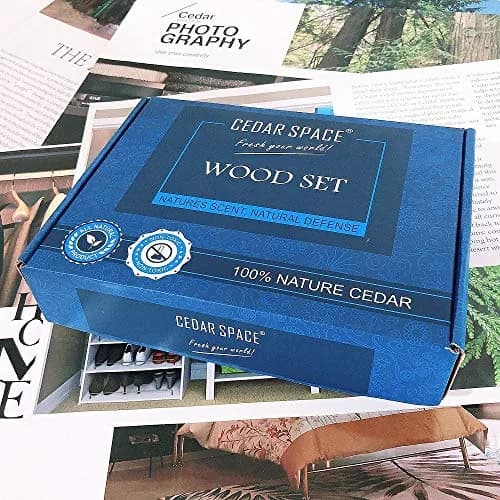 Cedar Space Cedar Blocks for Clothes Storage, 80PCS Cedar Chips with Sachets | Natural Moth Repellent for Closets & Drawers thumbnail 8
