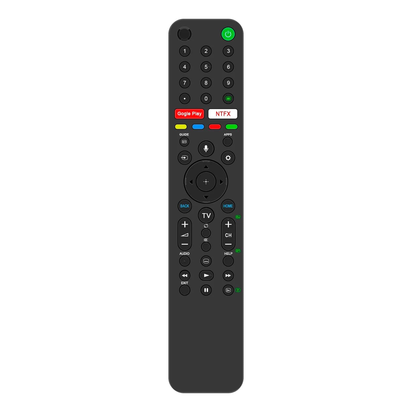 WINFLIKE RMF-TX500P RMF-TX500T Replacement Voice Remote Control for Sony TV | Compatible with Sony Bravia Models — Black