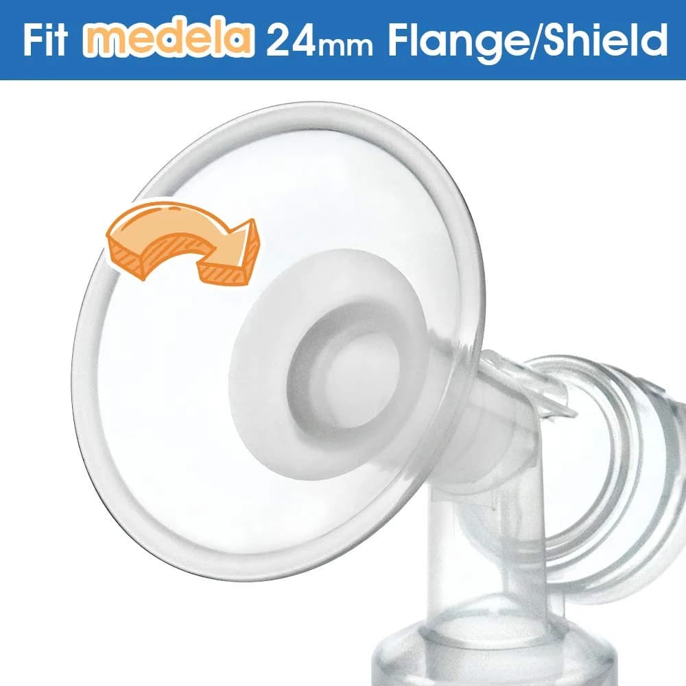 Maymom 21mm Semi-Clear Long Flange Inserts for 24mm Breast Pump Shields (2-Pack) - view 4