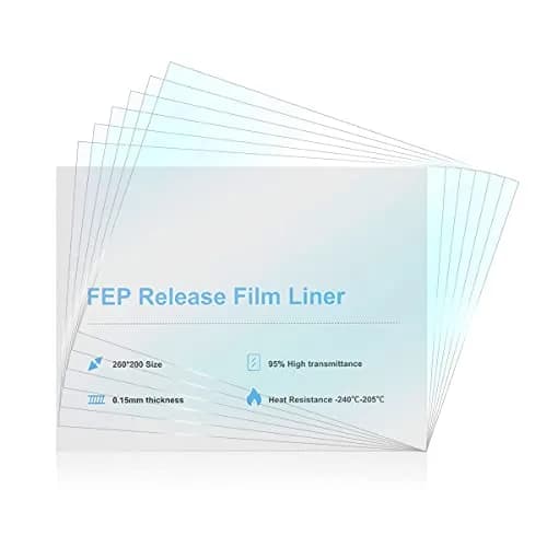 Comgrow 6PCS FEP Film Release Films 260 x 200 x 0.15mm | High Transmittance for LCD 3D Printers — Medium