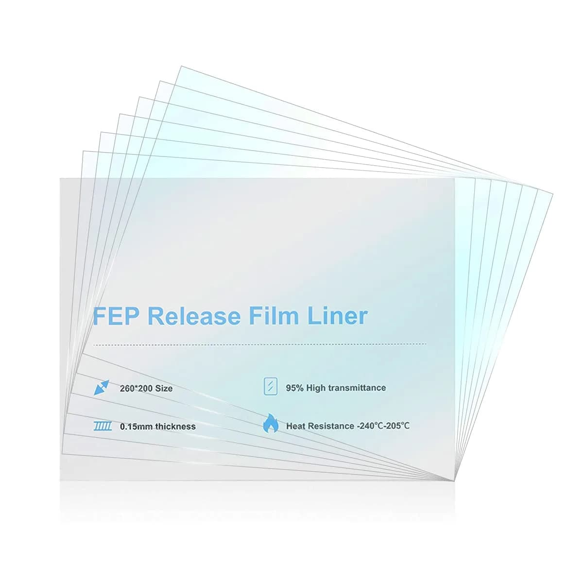Comgrow 6PCS FEP Film Release Films 260 x 200 x 0.15mm | High Transmittance for LCD 3D Printers - main product image
