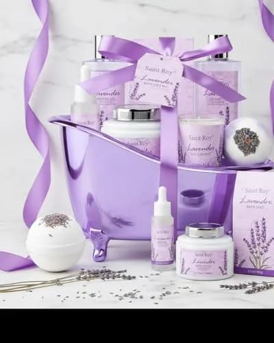 Saint Roy Lavender Spa Gift Basket for Women | 10-Piece Bath & Body Set with Shea Butter & Vitamin E thumbnail 5