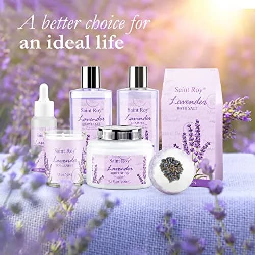 Saint Roy Lavender Spa Gift Basket for Women | 10-Piece Bath & Body Set with Shea Butter & Vitamin E thumbnail 6