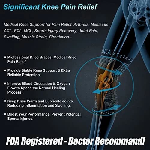 NEENCA Professional Knee Brace, Medical Support for Women & Men Relief | Patella Gel Pad & Stabilizers thumbnail 4
