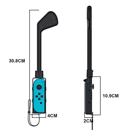 Uxilep Golf Club for Mario Golf: Super Rush | Nintendo Switch Joy-con Accessories 2 Pack (Black) thumbnail 5