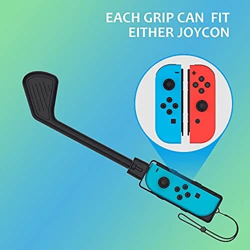 Uxilep Golf Club for Mario Golf: Super Rush | Nintendo Switch Joy-con Accessories 2 Pack (Black) thumbnail 2