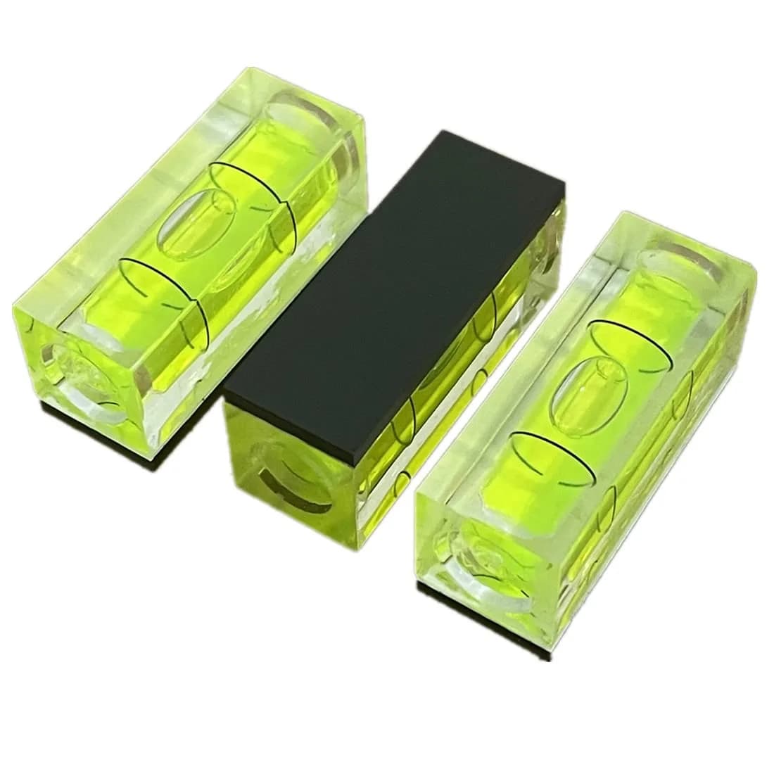 LAIESYA Magnetic Square Bubble Spirit Levels Set 15x15x40mm (0.59x0.59x1.6 inch) | Precision Horizontal Measuring Tool - main product image