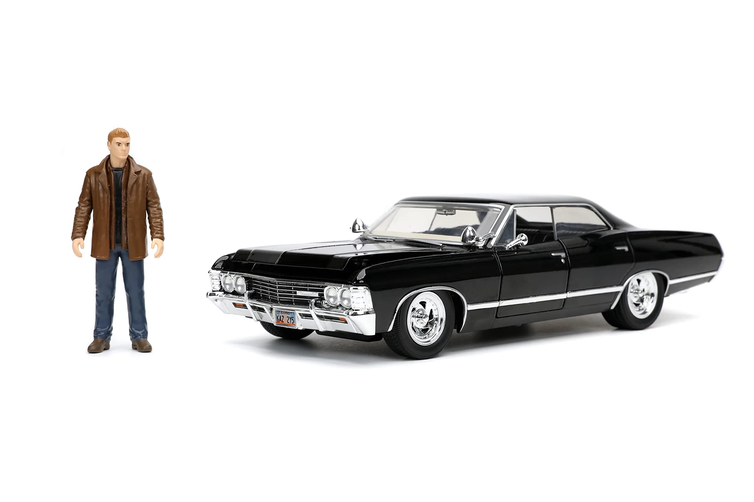 Jada Supernatural 1:24 1967 Chevy Impala Die-cast Car with Dean Winchester Figure | Ages 8+ (20 cm x 15 cm x 8 cm) - main product image