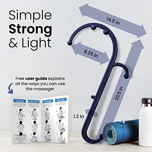 LiBa Trigger Point Hook Massager Navy | Deep Tissue Muscle Knot Relief for Neck, Back, and Full Body thumbnail 7