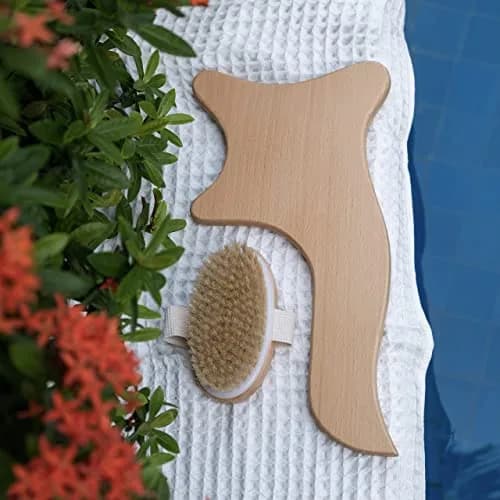 GustoGoods Lymphatic Drainage Paddle & Dry Skin Brush Set | 12 inch (30.48 cm) Paddle, Natural Bristle Brush thumbnail 8