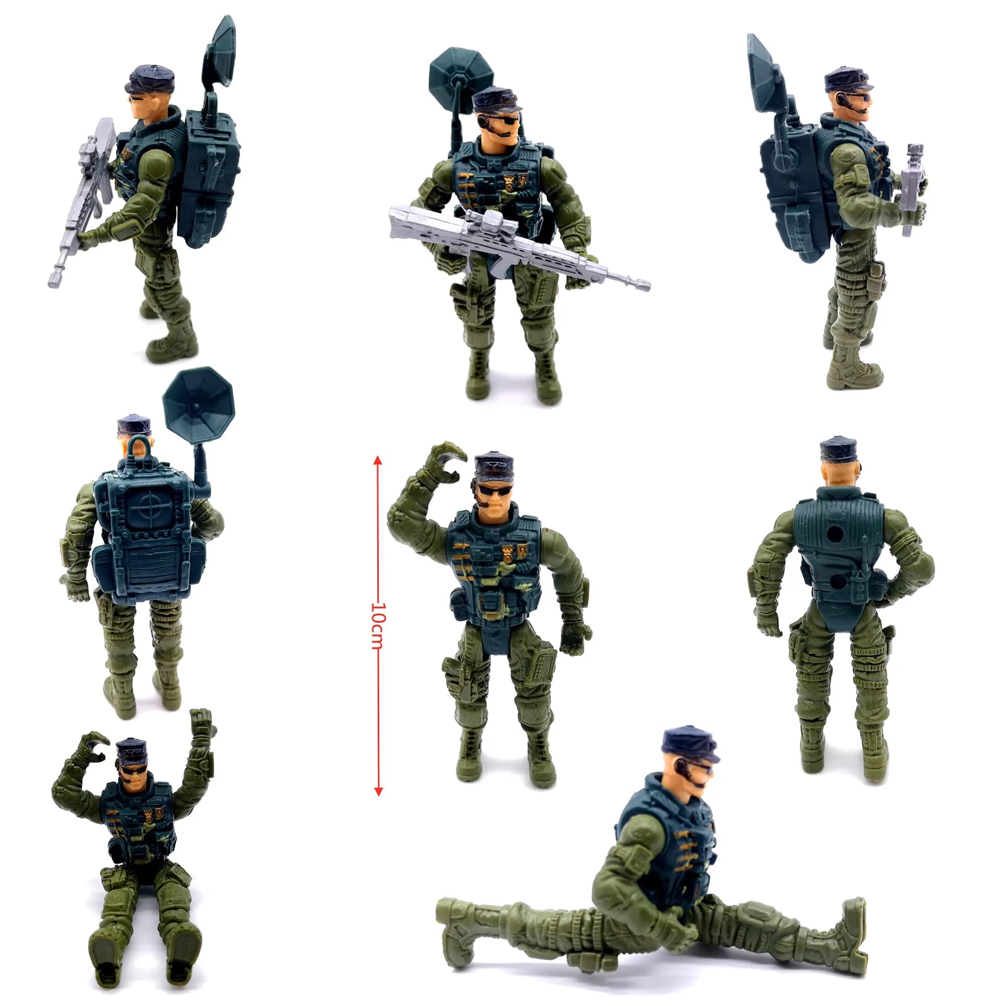 Guaishou Army Men Soldiers Action Figures 8 Pack 4 Inch (10.16 cm) | ASTM-Tested Educational Toy Playset - view 5