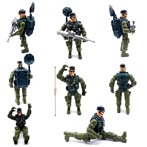 Guaishou Army Men Soldiers Action Figures 8 Pack 4 Inch (10.16 cm) | ASTM-Tested Educational Toy Playset thumbnail 5