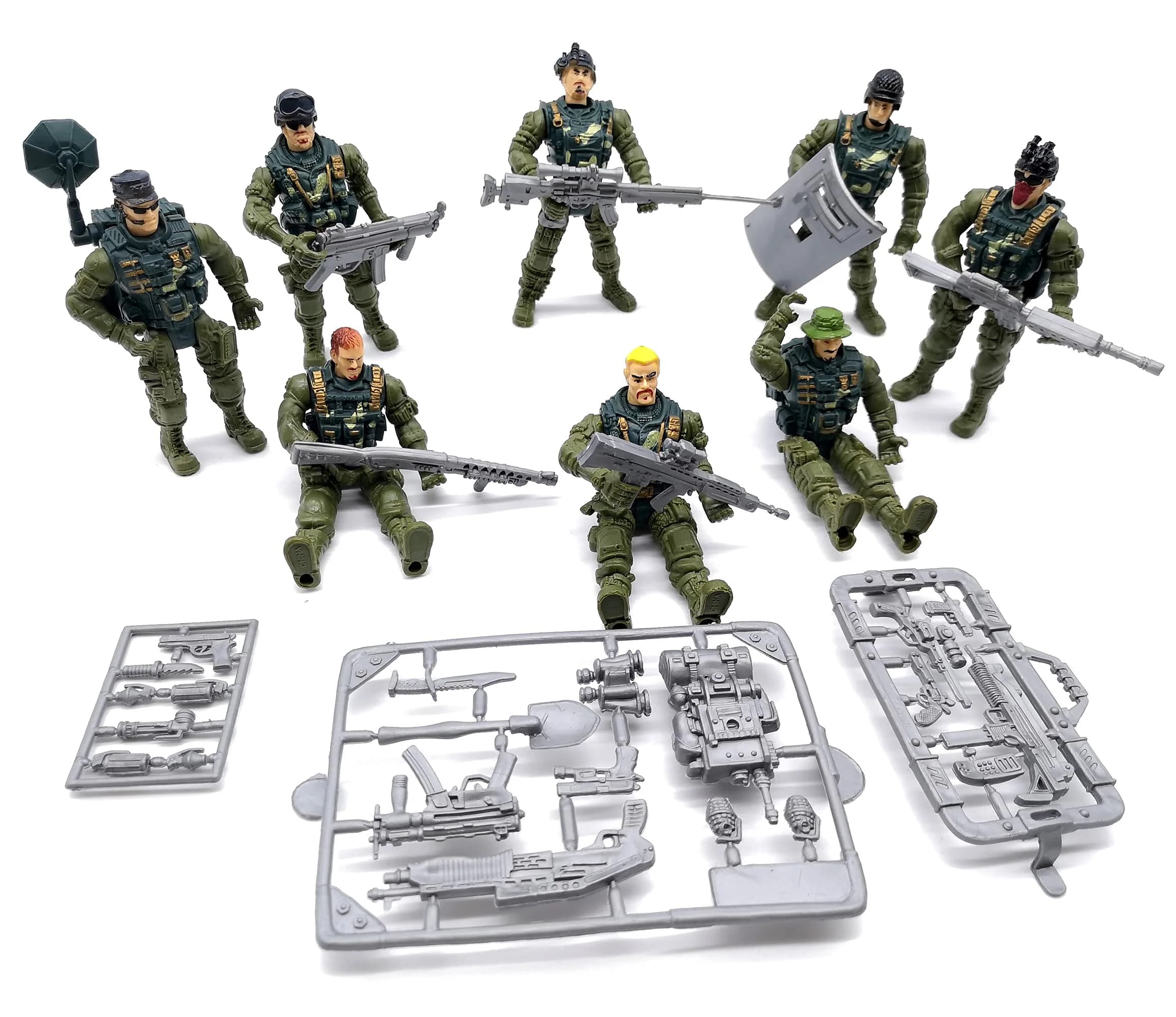 Guaishou Army Men Soldiers Action Figures 8 Pack 4 Inch (10.16 cm) | ASTM-Tested Educational Toy Playset - view 3