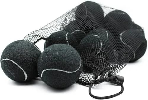Magicorange Tennis Balls 12 Pack for Training & Pet Playing,Black | Durable Rubber & Felt, Bright Colors, Reusable Mesh Bag thumbnail 4