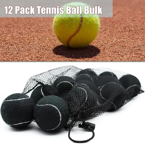 Magicorange Tennis Balls 12 Pack for Training & Pet Playing,Black | Durable Rubber & Felt, Bright Colors, Reusable Mesh Bag thumbnail 5