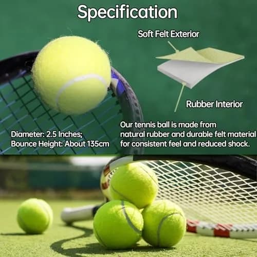 Magicorange Tennis Balls 12 Pack for Training & Pet Playing,Black | Durable Rubber & Felt, Bright Colors, Reusable Mesh Bag thumbnail 6