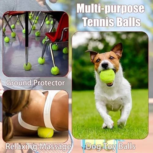 Magicorange Tennis Balls 12 Pack for Training & Pet Playing,Black | Durable Rubber & Felt, Bright Colors, Reusable Mesh Bag thumbnail 8
