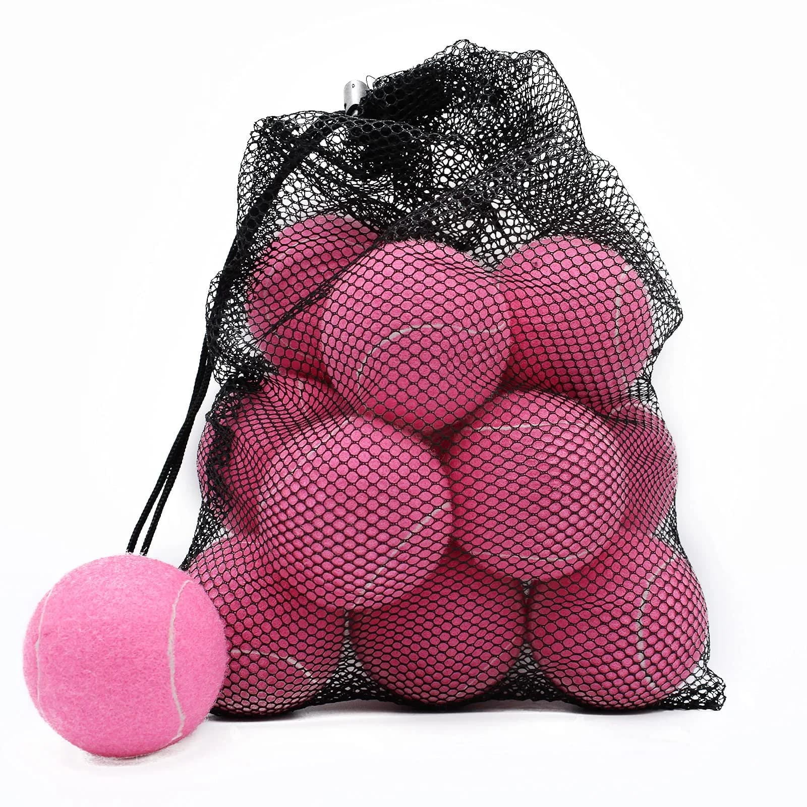 Magicorange Tennis Balls 12 Pack for Training & Pet Playing, Pink | Durable Rubber & Felt, Bright Colors