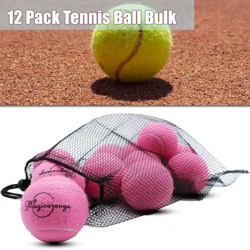 Magicorange Tennis Balls 12 Pack for Training & Pet Playing, Pink | Durable Rubber & Felt, Bright Colors thumbnail 5